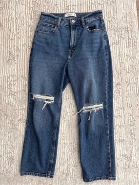 Abercrombie Ankle Straight Ultra High Rise Curve Love Jeans